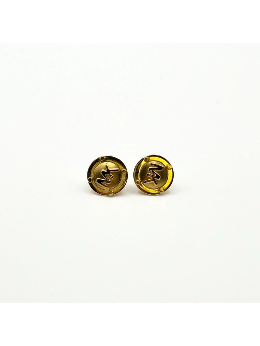 Michael Kors Gold-Tone MK Logo Stud Earrings